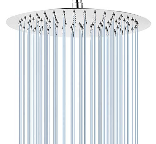 Chrome Shower Head Yifinessyi High Pressure 12 Inch Round Stainless Steel Rainfall Shower Heads Ultra Thin Rainfall Bath Shower 1-2 Connection Chrome Shower Head Yifinessyi High Pressure 12 Inch Round Stainless Steel Rainfall Shower Heads Ultra Thin Rainfall Bath Shower 1-2 Connection