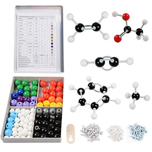 Yuntec Organic Chemistry Model Kit 239 Pieces  Molecular Model Kit with 86 Atoms   153 Bonds Chemistry Set Model Kits Pack Atom Models for Teachers Students Science and Chemistry Class with Remover