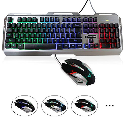 Beelink Gaming Keyboard And Mouse Rainbow LED Backlit Keyboard And Mouse USB Wired Mechanical Feeling Keyboard and Mouse
