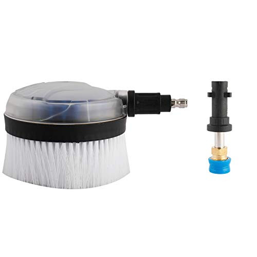 HYDDNice 1-4 Rotary Wash Brush for Pressure Washers Pressure Washer Brush with Holder Coupler Brass Female Quick Connector fit for Kar-Cher K Series