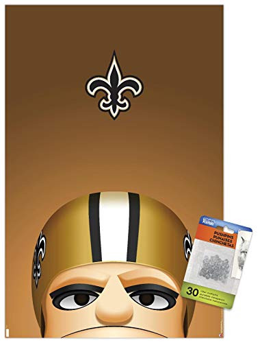 NFL New Orleans Saints - S- Preston Mascot Sir Saint 20 Wall Poster with Push Pins