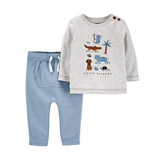 Carter s 4-Piece Animal Take-Me-Home Set 3 Months Heather-Blue