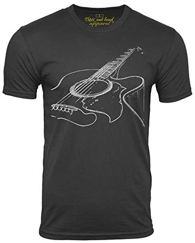 Think Out Loud Apparel Acoustic Guitar Player T Shirt Cool Musician Tee Music T Shirt Artistic Tshirt Black XL