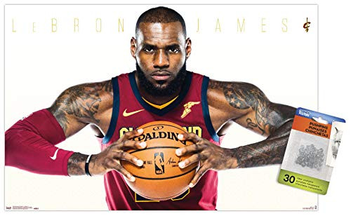 NBA Cleveland Cavaliers - Lebron James 17 Wall Poster with Push Pins