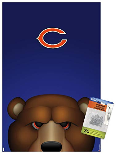 NFL Chicago Bears - S- Preston Mascot Staley 20 Wall Poster with Push Pins