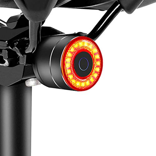 PADONOW Smart Bike Tail Light  Auto On-Off Rear Bicycle Flashlight Ultra Bright Back Brake Light High Lumen Daytime Strobe USB Rechargeable Safety Red Led Taillight Waterproof Road Cycling Lights