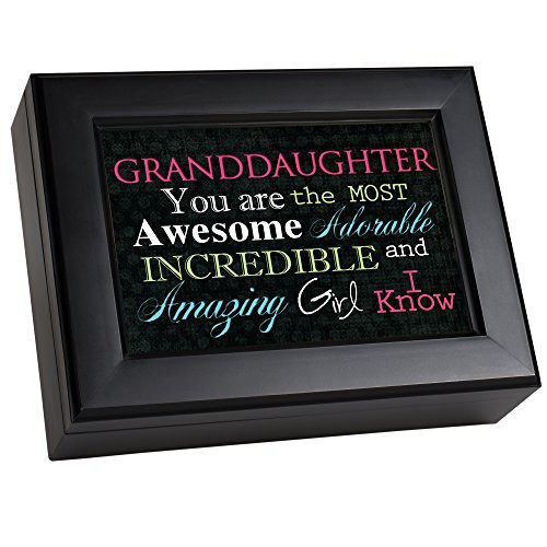 Granddaughter Cottage Garden Black Matte Finish Jewelry Music Box - Plays Song You Light Up My Life Granddaughter Cottage Garden Black Matte Finish Jewelry Music Box - Plays Song You Light Up My Life