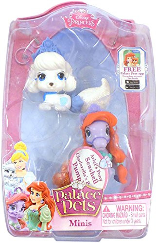 Palace Pets Minis 2" Figures: Cinderella's Puppy Pumpkin and Ariel's Pony Seashell