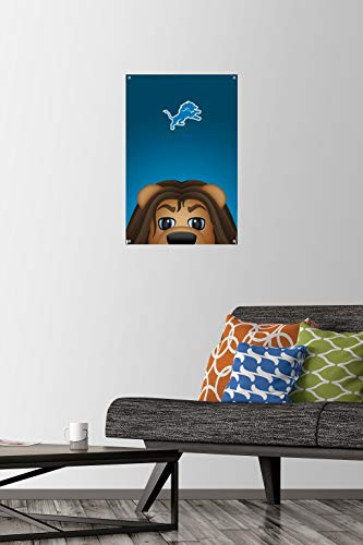 NFL Detroit Lions - S- Preston Mascot Roary 20 Wall Poster with Push Pins