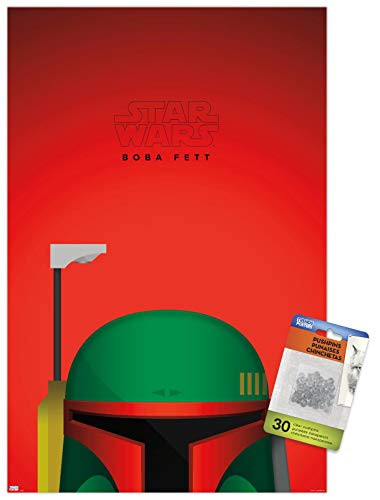 Star Wars  Saga - S- Preston Minimalist Boba Fett Wall Poster with Push Pins