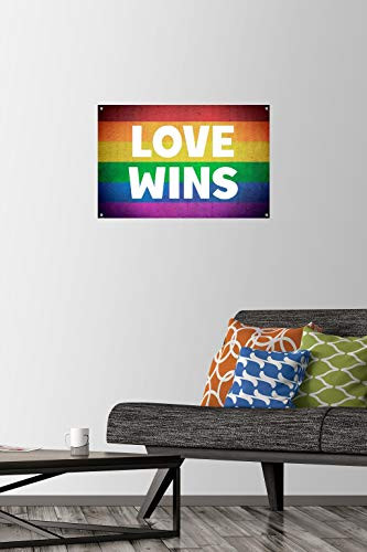 Love Wins Wall Poster with Push Pins