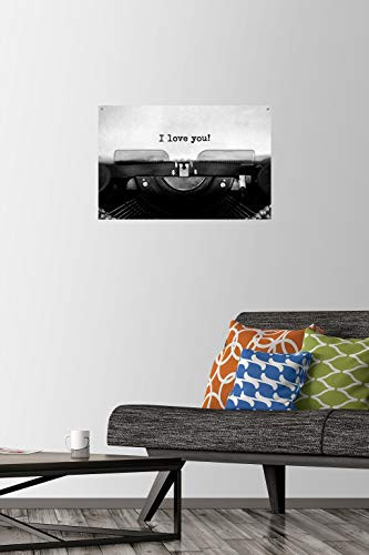 Typewriter - I love you Wall Poster with Push Pins