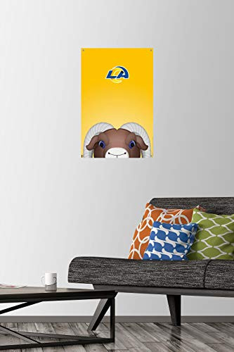 NFL Los Angeles Rams - S- Preston Mascot Rampage Wall Poster with Push Pins