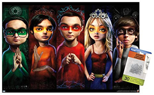 The Big Bang Theory - Faces Wall Poster with Push Pins