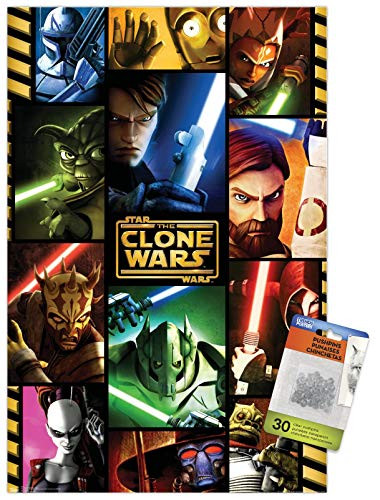 Star Wars  The Clone Wars - Grid Wall Poster with Push Pins