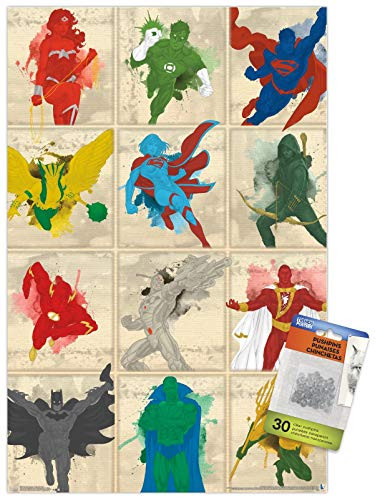 DC Comics - Justice League - Simplistic Grid Wall Poster with Push Pins