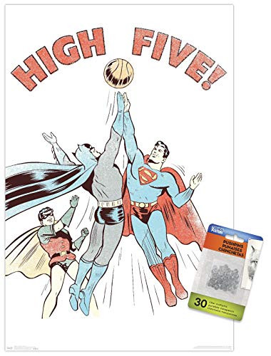 DC Comics - Batman - Robin - Superman - High Five Wall Poster with Push Pins