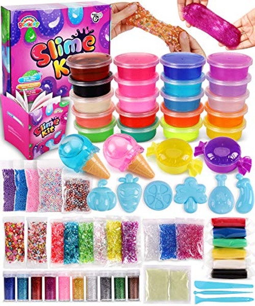 DIY Slime Kit for Girls Boys  Slime Making Kit for Kids Slime Supplies in One Box  Ultimate Glow in the Dark Slime Kit with Already Made Slime for Girls  Christmas Birthday Gifts-Toys for Girls Boys