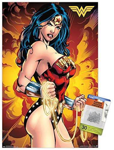 DC Comics - Wonder Woman - Vibrant Wall Poster with Push Pins