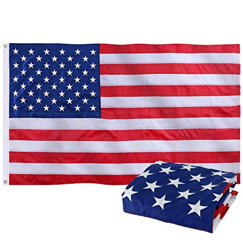 Jetlifee American Flag 3x5 Ft Nylon US Flag  Embroidered Stars  Sewn Stripes  Brass Grommets  Vivid Color UV Protection Outdoor and Indoor Upgraded Durable USA Flags