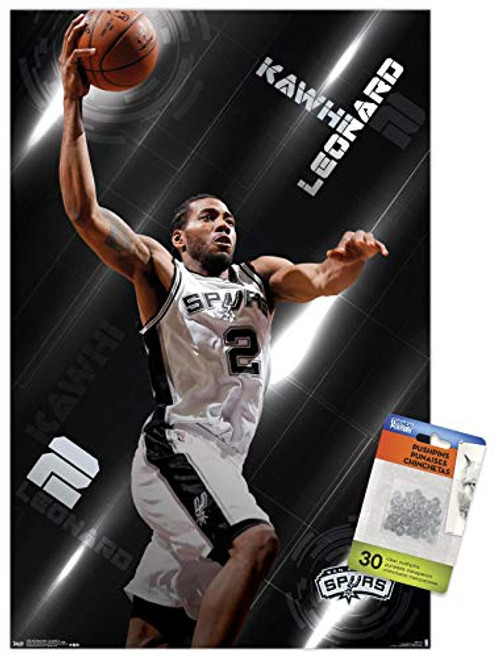 NBA San Antonio Spurs - Kawhi Leonard 16 Wall Poster with Push Pins NBA San Antonio Spurs - Kawhi Leonard 16 Wall Poster with Push Pins
