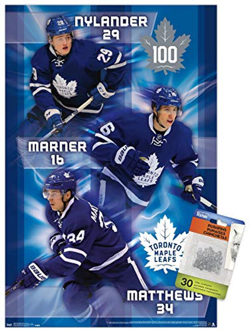 NHL Toronto Maple Leafs - Team 16 Wall Poster with Push Pins NHL Toronto Maple Leafs - Team 16 Wall Poster with Push Pins