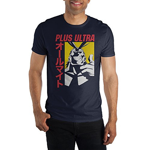 MHA My Hero Academia All Might Plus Ultra Men s Black T-Shirt Tee Shirt-Small