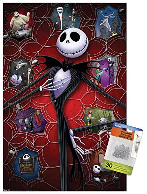 Disney Tim Burton s The Nightmare Before Christmas - Hot Wall Poster with Push Pins