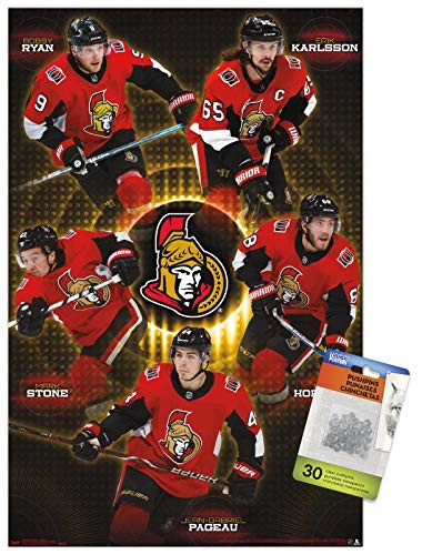 NHL Ottawa Senators - Team 17 Wall Poster with Push Pins