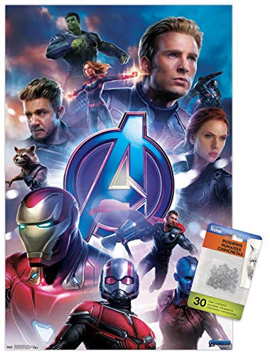 Marvel Cinematic Universe - Avengers - Endgame - Group Wall Poster with Push Pins