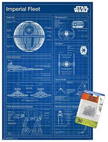 Star Wars  Saga - Imperial Blueprint Wall Poster with Push Pins