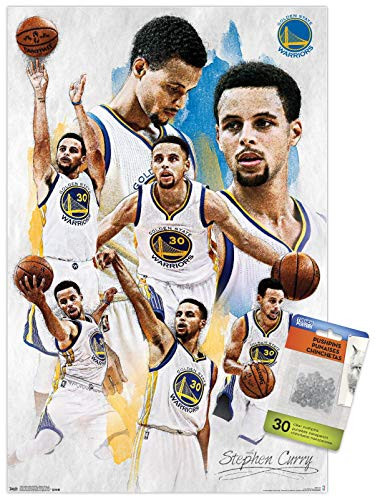 NBA Golden State Warriors - Stephen Curry 16 Wall Poster with Push Pins