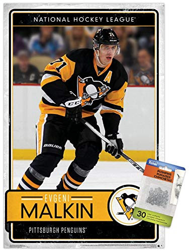 NHL Pittsburgh Penguins - Evgeni Malkin 16 Wall Poster with Push Pins