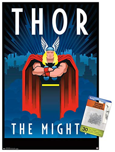 Marvel Comics - Thor - Art Deco Wall Poster with Push Pins