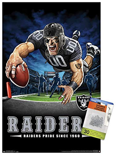 NFL Oakland Raiders - End Zone 17 Wall Poster with Push Pins