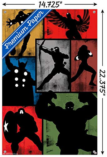 Marvel Comics - Avengers - Simplistic Grid Wall Poster with Push Pins