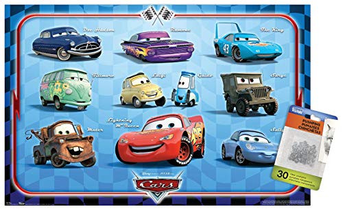 Disney Pixar Cars - Group Wall Poster with Push Pins