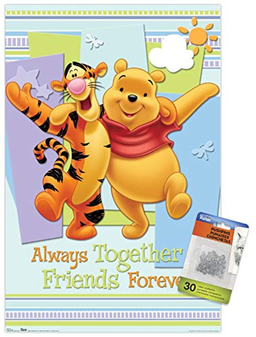 Disney Winnie The Pooh - Pooh and Tigger Wall Poster with Push Pins Disney Winnie The Pooh - Pooh and Tigger Wall Poster with Push Pins