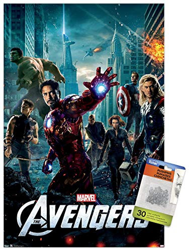 Marvel Cinematic Universe - Avengers - One Sheet Wall Poster with Push Pins
