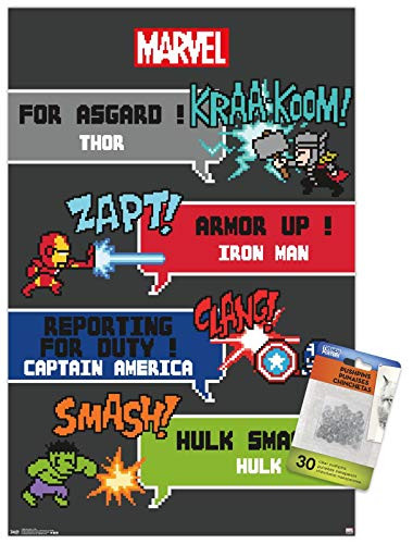 Marvel Comics - Avengers - 8 Bit Wall Poster with Push Pins