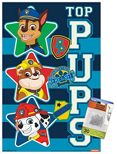 Nickelodeon Paw Patrol - Top Pups Wall Poster with Push Pins