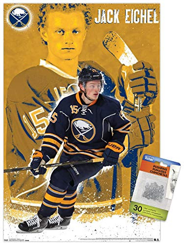 NHL Buffalo Sabres - Jack Eichel 15 Wall Poster with Push Pins