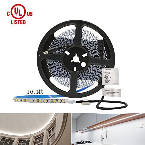 HitLights Neutral White LED Light Strip, Premium High Density 3528-16.4 Feet, 600 LEDs, 4000K, 164 Lumens per Foot. UL-Listed. 12V DC Tape Light HitLights Neutral White LED Light Strip, Premium High Density 3528-16.4 Feet, 600 LEDs, 4000K, 164 Lumens per Foot. UL-Listed. 12V DC Tape Light