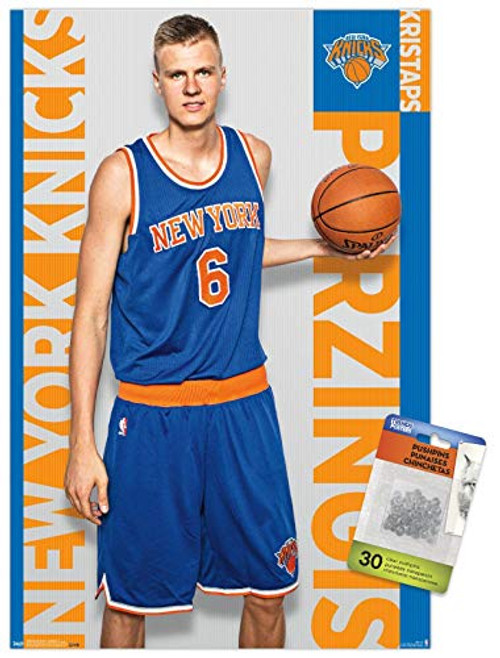 NBA New York Knicks - Kristaps Porzingis 15 Wall Poster with Push Pins