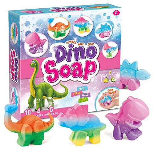 XXTOYS Dino Soap Making Kit for Kids - Science Experiments for Kids 6-8 - Dinosaur Soap Crafts Kit for Girls   Boys  Great Dinosaur Toys STEM Gift for Kids  Fun Educational Activity   Science for Ages 4-6