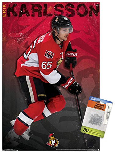 NHL Ottawa Senators - Erik Karlsson 13 Wall Poster with Push Pins
