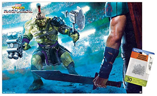 Marvel Cinematic Universe - Thor - Ragnarök - Arena Hulk Wall Poster with Push Pins