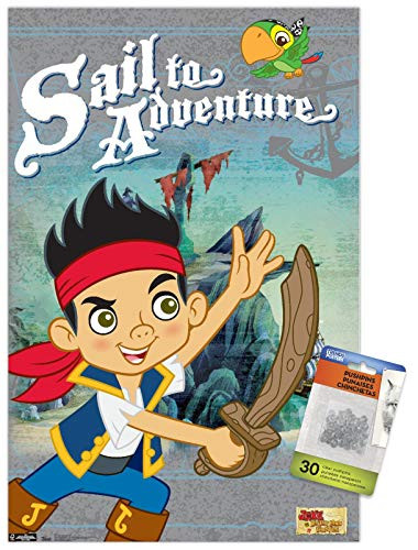 Disney Jake and the Neverland Pirates - Sail to Adventure Wall Poster with Push Pins