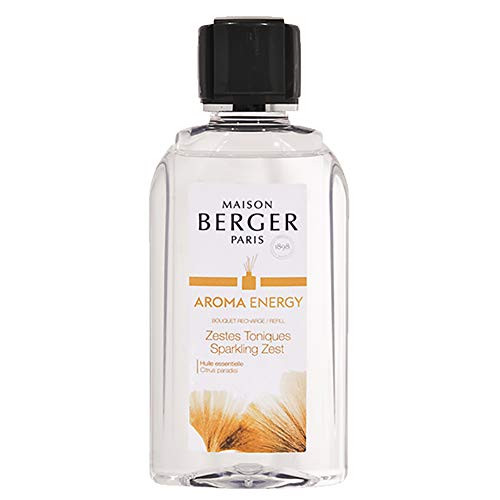 MAISON BERGER Aroma Energy - Sparkling Zest - Fragrance Refill for Reed Sticks and Ceramic Diffuser - 6-76 Fluid Ounces - 200 Milliliters
