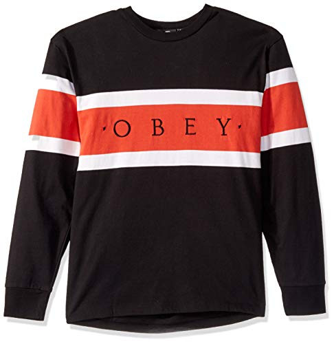 Obey Men s Embrace Classic TEE LS  Black Multi  Medium